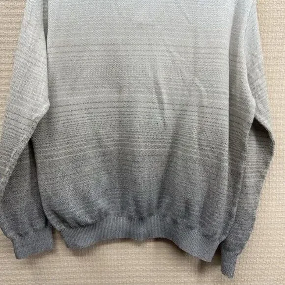 St. Croix Collections Mondo Uomo Ombre Gray V-Neck Sweater Men Size Large USA